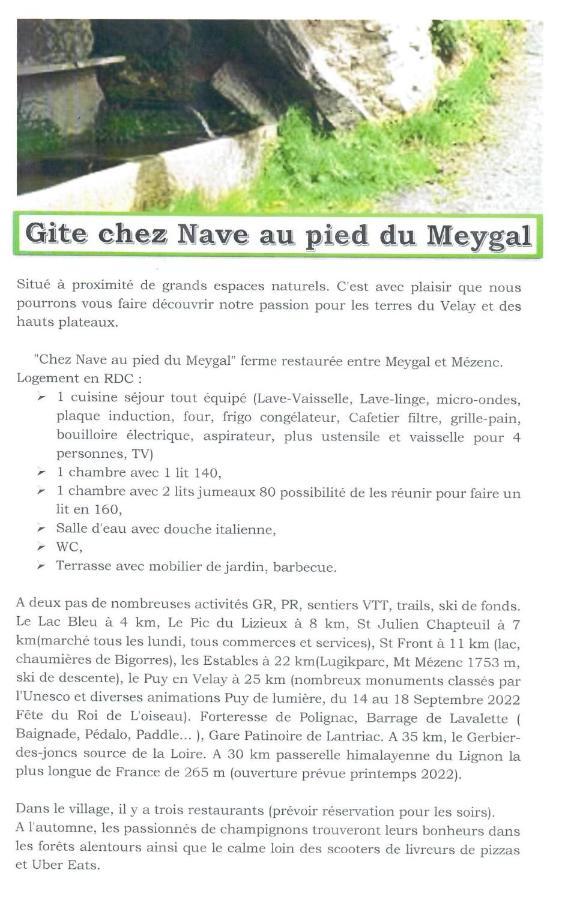 Chez Nave Au Pied Du Meygal Διαμέρισμα Boussoulet Εξωτερικό φωτογραφία